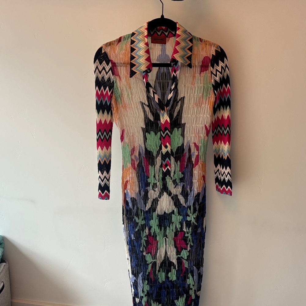 Missoni Multicolor Chevron Pattern Dress